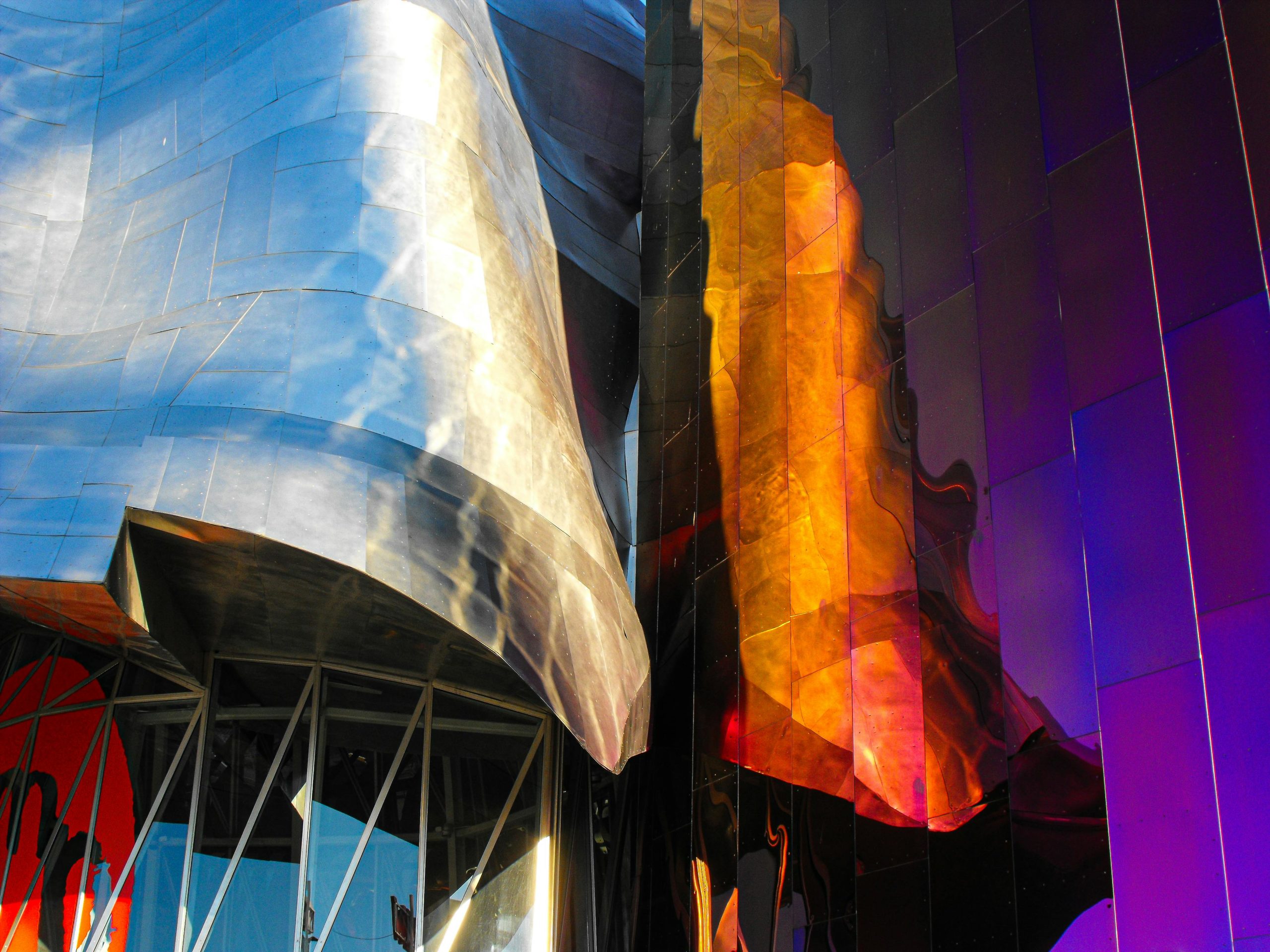 Vibrant facade of the Museum of Pop Culture in Seattle showcasing modern architectural design.